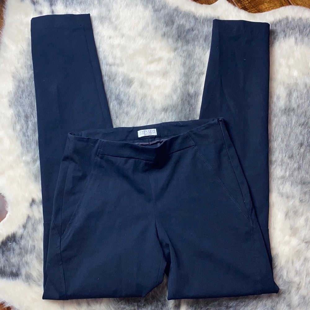 Brunello Cucinelli Navy Controllo Slim Fit Pants 2